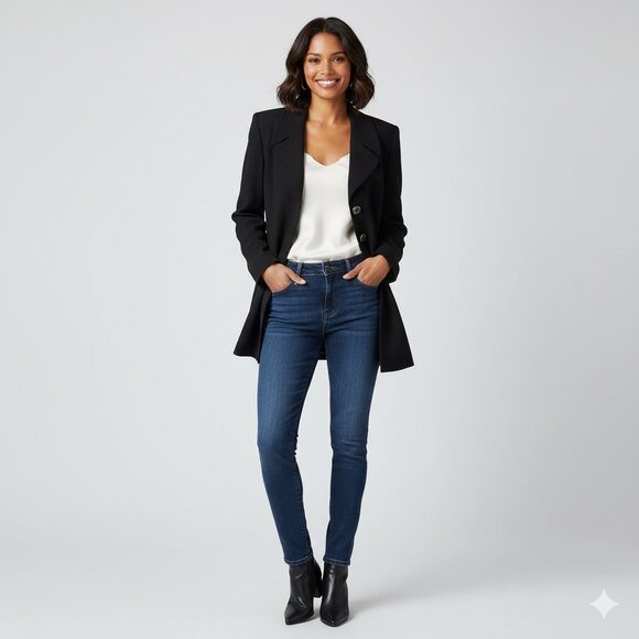 Holt Renfrew Women’s Blazer Jacket Collar Button Down Wool Vintage 90s y2k 2000s - Picture 1 of 16